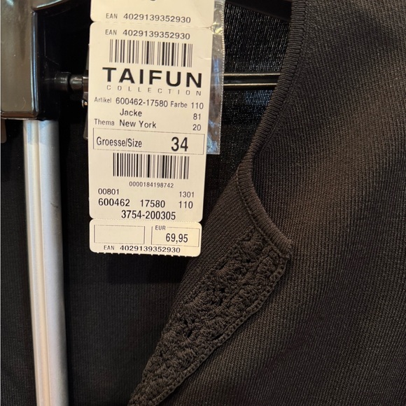 Black Women's Cardigan with lace trim - Picture 3 of 9